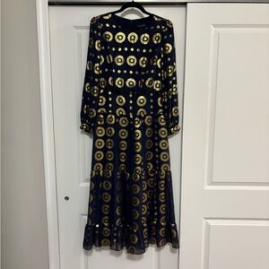 Saloni Isabel Fil Coupe Silk Midi Dress, Size 6